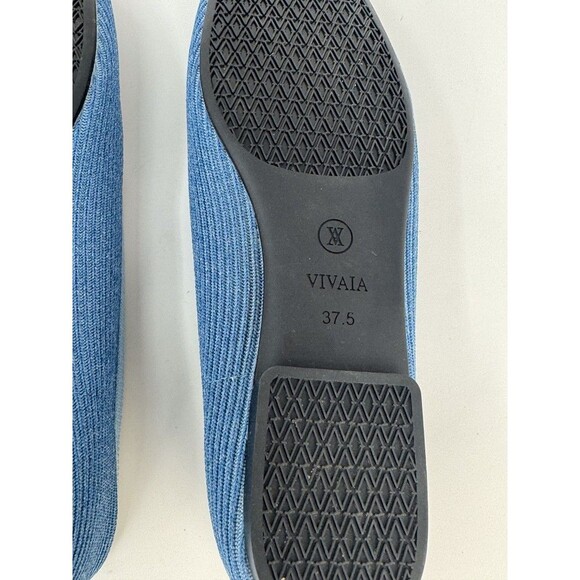 Vivaia Margot 2.0 Womens Ballet Flats Denim Blue Square V Cut Slip On 37.5 US 7 - Picture 9 of 9